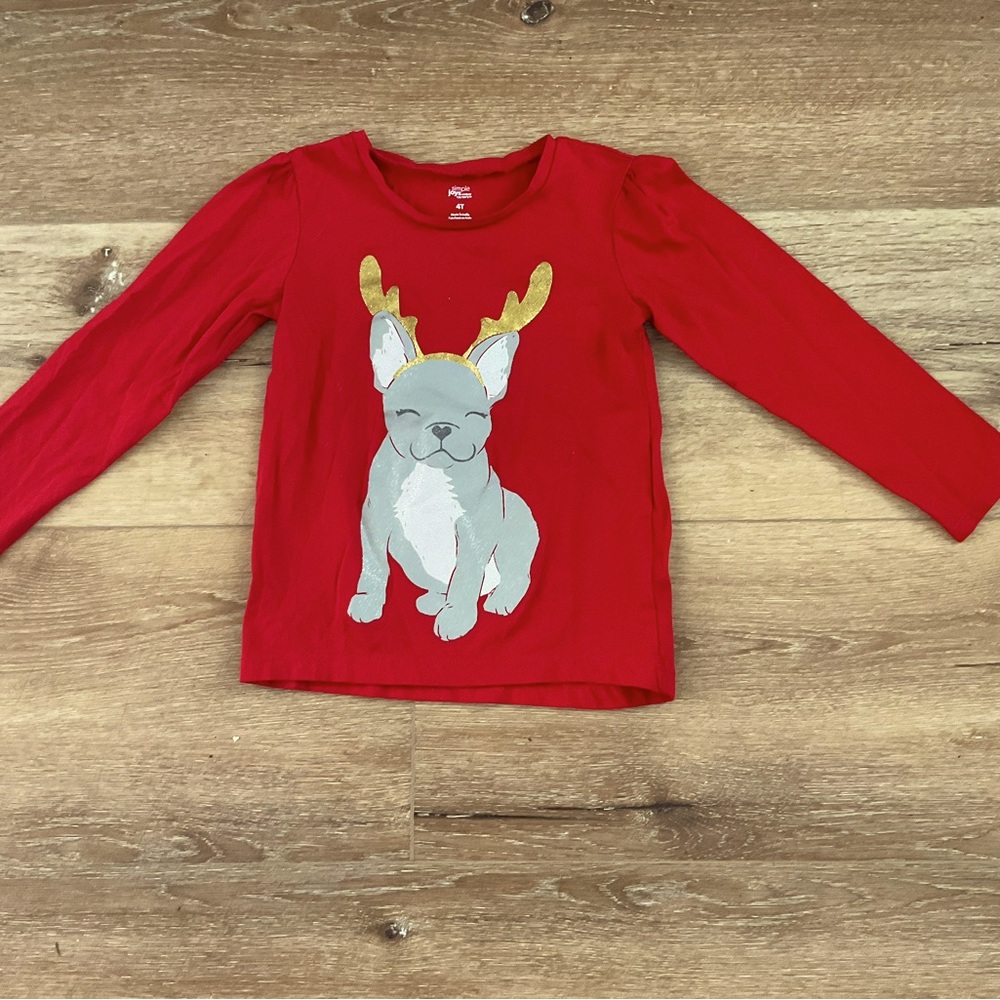 Girls Long Sleeved Reindeer Shirt